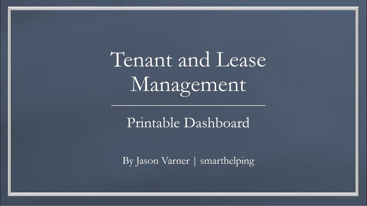 Tenant and Lease Management Template